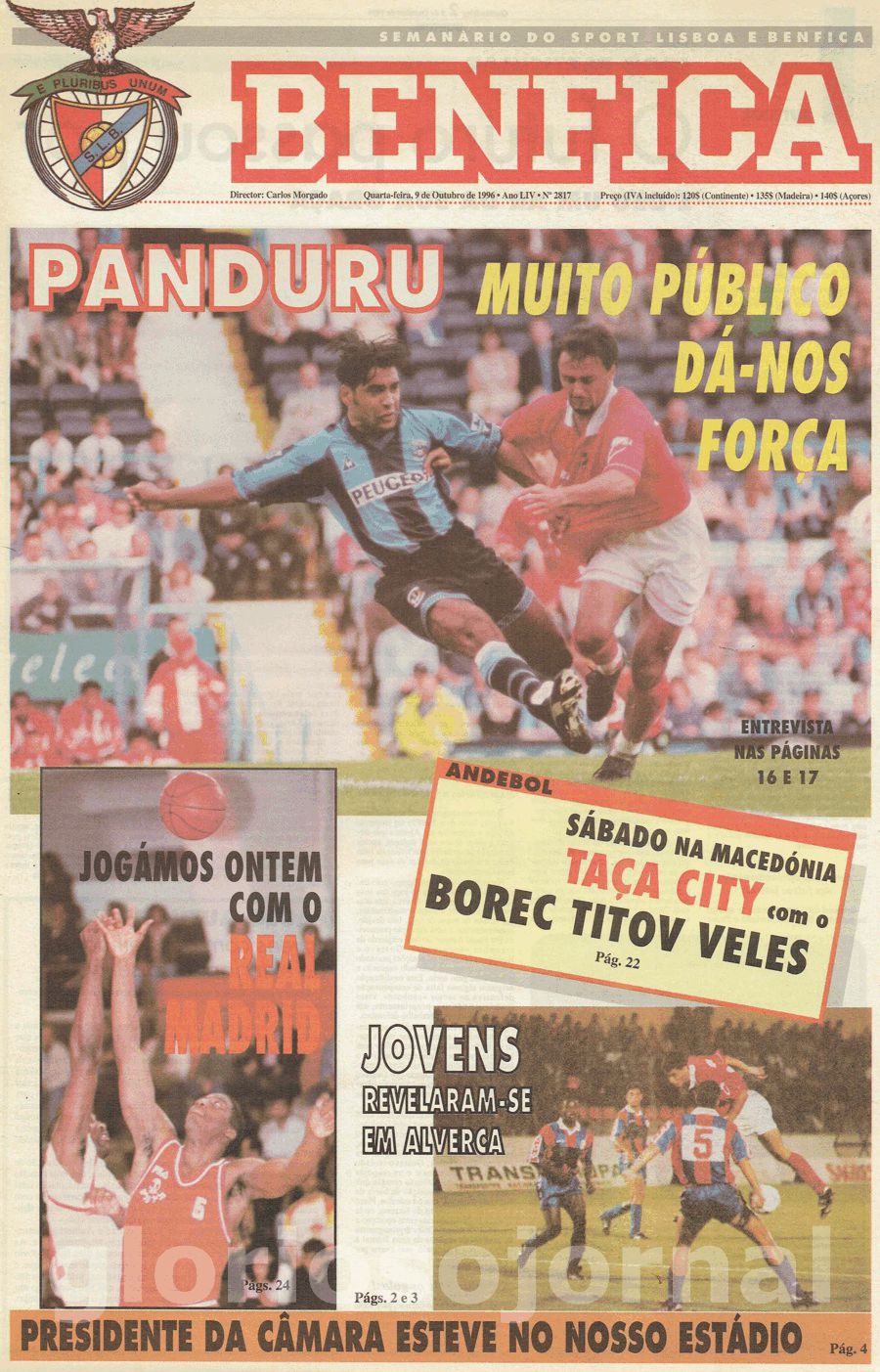 jornal o benfica 2817 1996-10-09